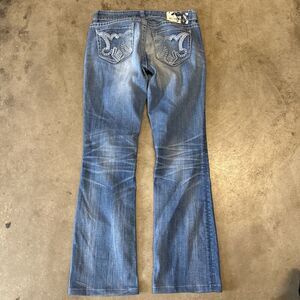 MEK Jeans Mens 27x31 Ferrou Low Bootcut Medium Wash Western Denim Casual Stretch